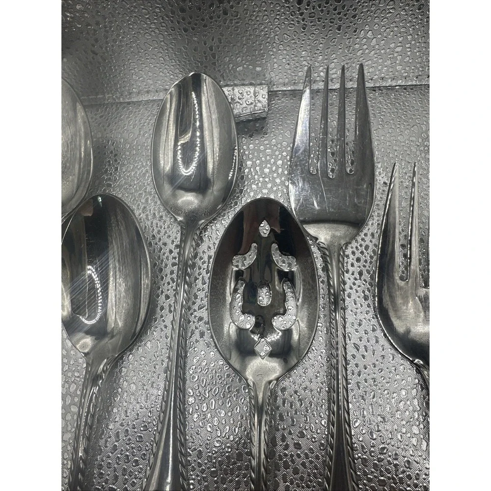 Wallace‎ Silverplate Serving Utensils Lot Of 8 Wheat Basket EP Bronze Vintage